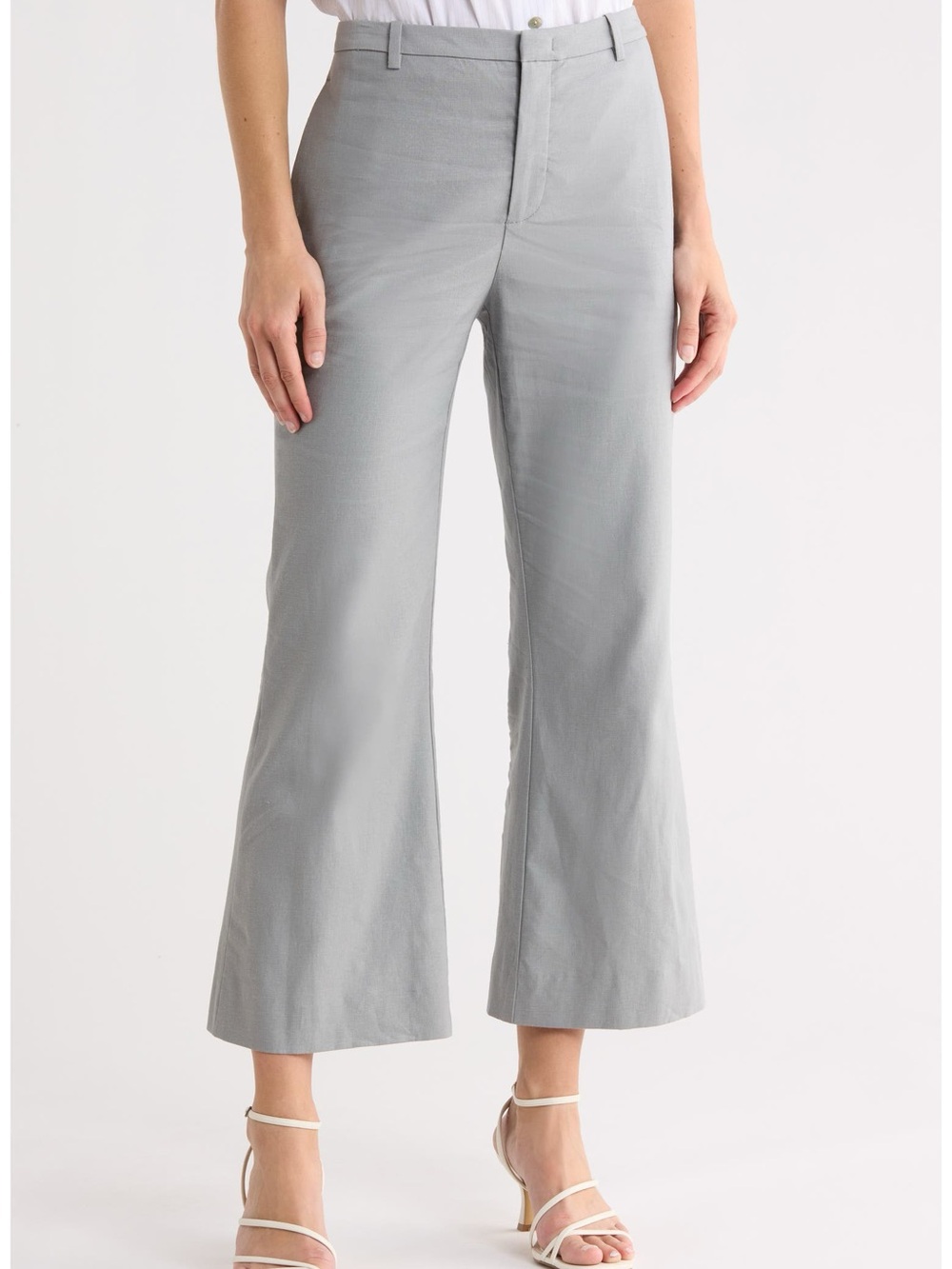 Vince Gray High Rise Cropped Flare Dress Pants Trousers Career Workwear